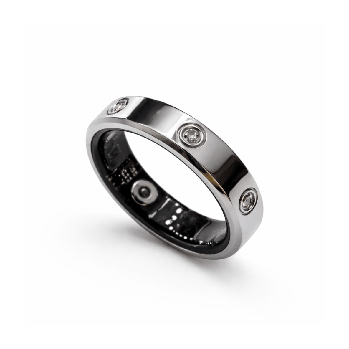 nala silver diamante smart ring