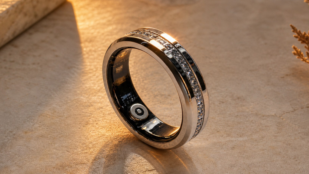 Silver Moissanite Smart Ring
