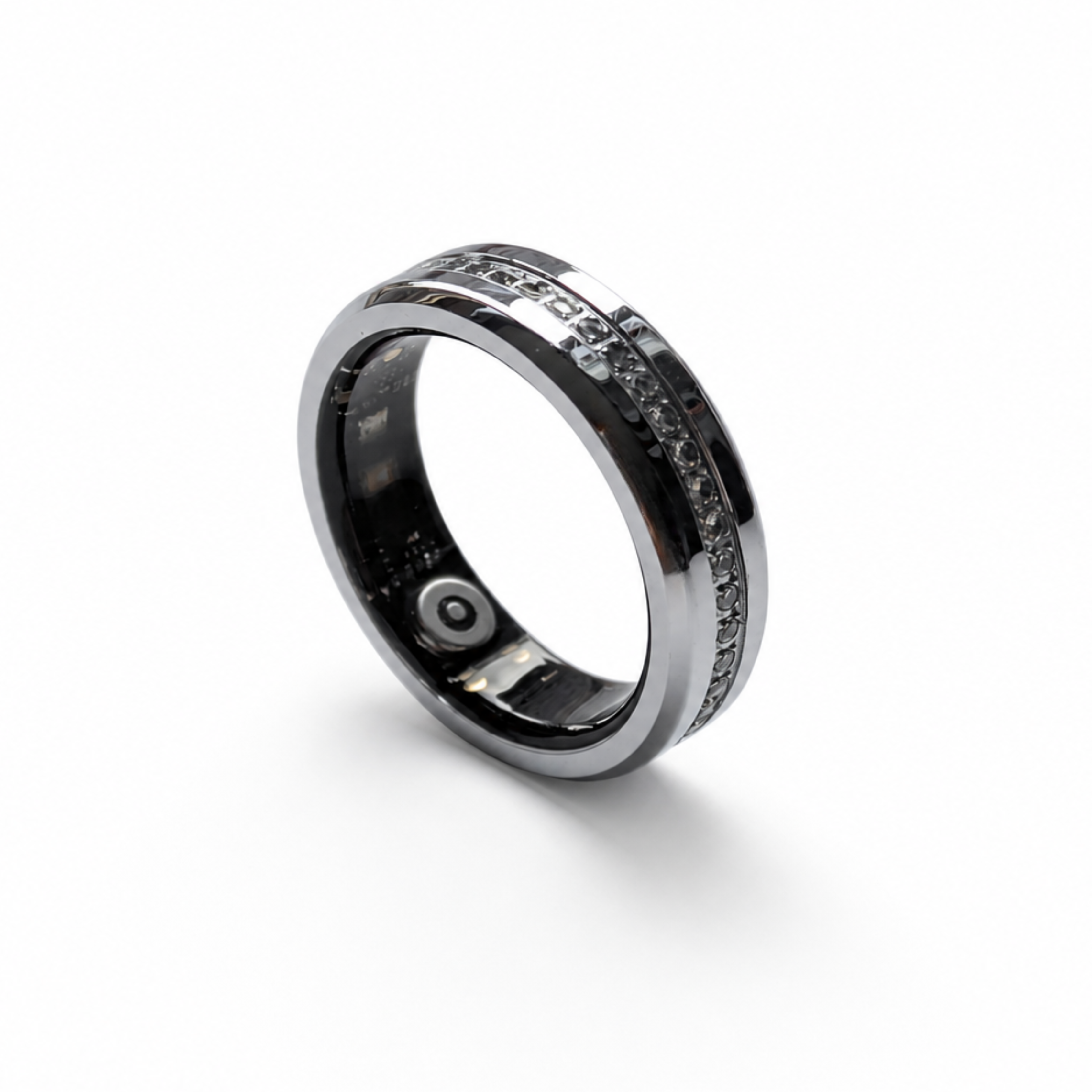 Silver Moissanite Smart Ring