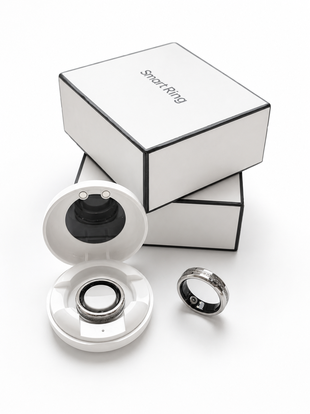 Silver Moissanite Smart Ring