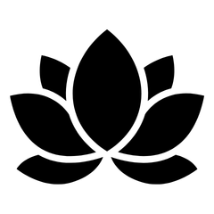black icon of flower on white background