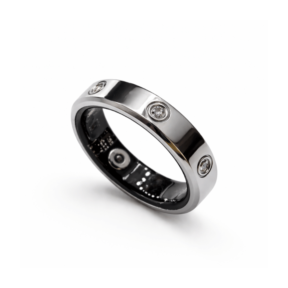 nala silver diamante smart ring 